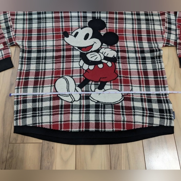 NWT! Disney World Holiday Plaid Mickey Spirit Jersey Sweater Red Black Size L - Picture 8 of 14